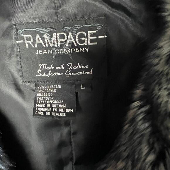 Mobwife Rampage Faux Fur Coat Y2K 90s Glam Quiet Luxury L Women Blue Gray Black - Picture 8 of 13